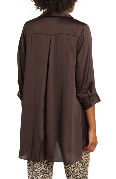 By Design Louisiana High Low Blouse In Black Coffee