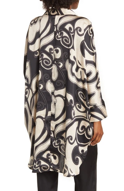 By Design Marissa Collared Poly Silk Tunic In Tanglewood