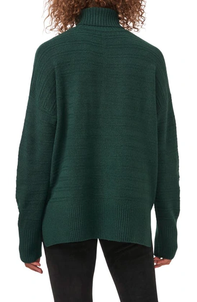 Shop Vince Camuto Textured Turtleneck Sweater In Windsor Moss