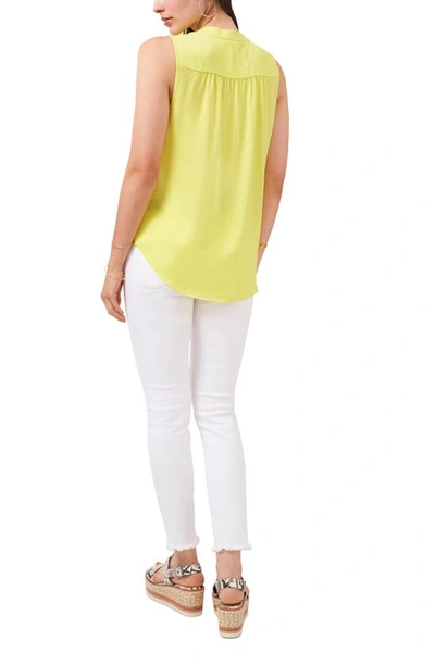 Shop Vince Camuto Rumpled Satin Blouse In Chartreuse
