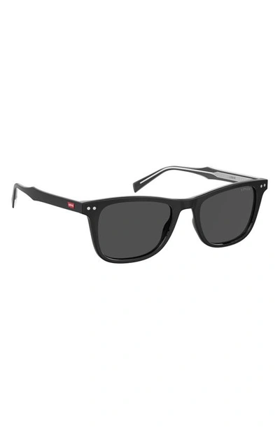 Shop Levi's 52mm Rectangular Sunglasses In Black / Grey