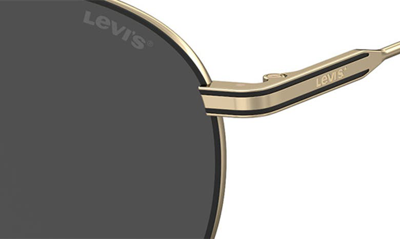 Shop Levi's 54mm Round Sunglasses In Gold / Grey