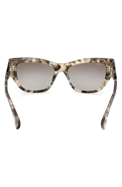 Max Mara 56mm Geometric Sunglasses In Shiny Sage Havana/ Khaki