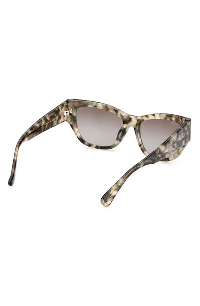 Max Mara 56mm Geometric Sunglasses In Shiny Sage Havana/ Khaki