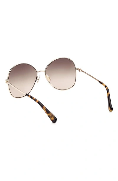 Shop Max Mara 60mm Gradient Round Sunglasses In Shiny Pale Gold/ Brown/ Brown