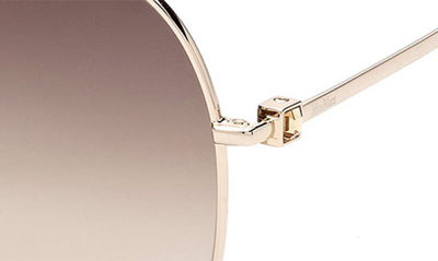 Shop Max Mara 60mm Gradient Round Sunglasses In Shiny Pale Gold/ Brown/ Brown