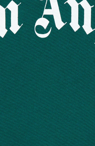 Shop Palm Angels Kids' Classic Logo Cotton Sweatshirt In Forest Green