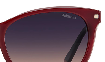 Shop Polaroid 53mm Polarized Round Sunglasses In Violet / Viol Grad Pz