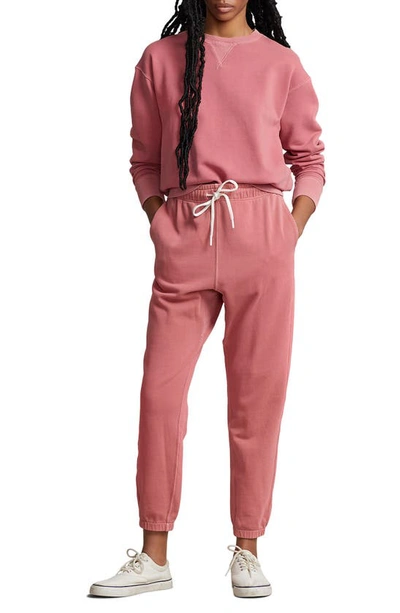 Shop Polo Ralph Lauren Organic Cotton Fleece Sweatshirt In Pink