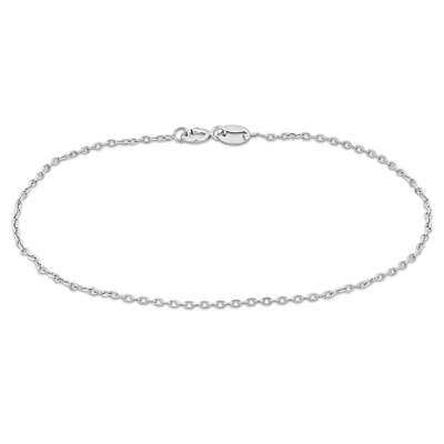 Shop Amour Diamond Cut Cable Chain Bracelet In Platinum In White