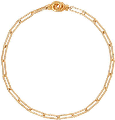 Shop Alighieri Gold 'the Molten Link Layer' Bracelet