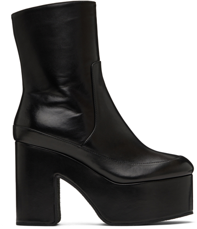 Shop Dries Van Noten Black Leather Boots In 900 Black