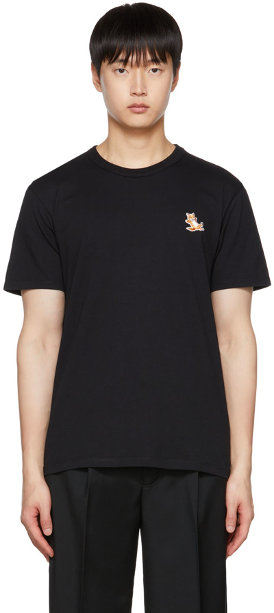 Shop Maison Kitsuné Black Chillax Fox T-shirt In P199 Black