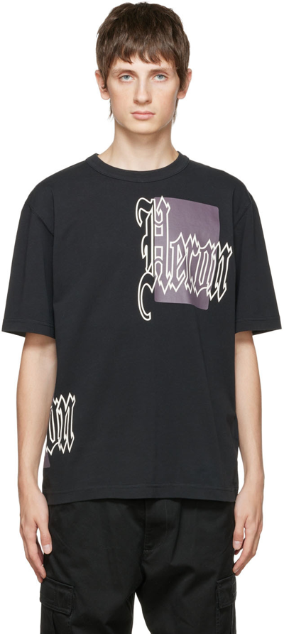 Shop Heron Preston Black Gothic Color Blocks T-shirt In Blackgrey