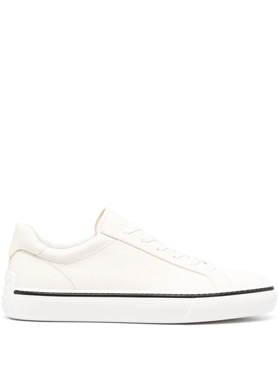 Shop Tod's Contrast-trim Low-top Sneakers In White
