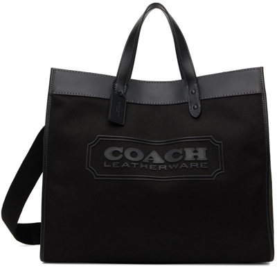 Shop Coach Black Field Tote In Ji/black