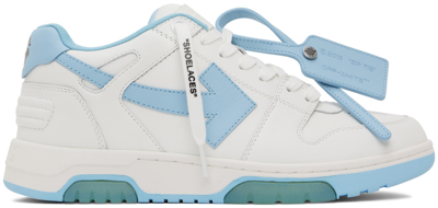 Shop Off-white White & Blue Out Of Office 'ooo' Sneakers In White/light Blue