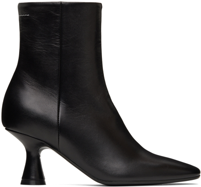 Shop Mm6 Maison Margiela Black Nappa Leather Heels In T8013 Black