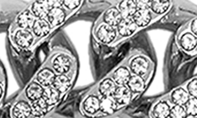 Adornia Rhodium Plated Crystal Thick Cuban Curb Chain Bracelet In Silver