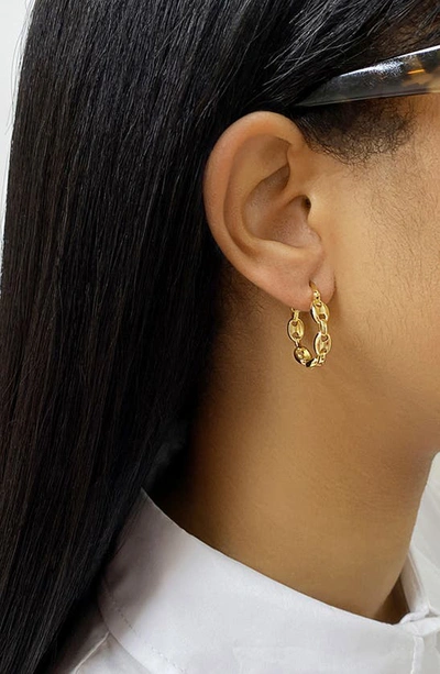 Shop Adornia 14k Gold Plated Mariner Hoop Earrings In Yellow