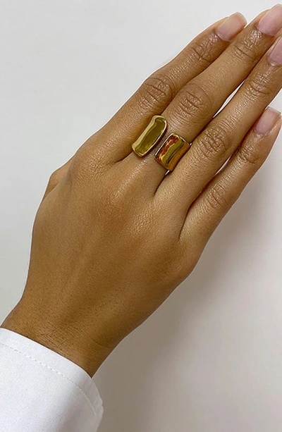 Adornia Tall Open Band Ring In Yellow