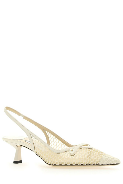 Shop Jimmy Choo Amita 45 Pointed Toe Pumps In White
