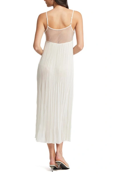 Rya Collection True Love Pleated Floral Applique Nightgown In Ivory