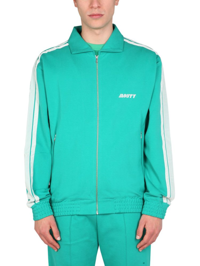 Shop Mouty Logo Embroidered Zipped Jacket In Green