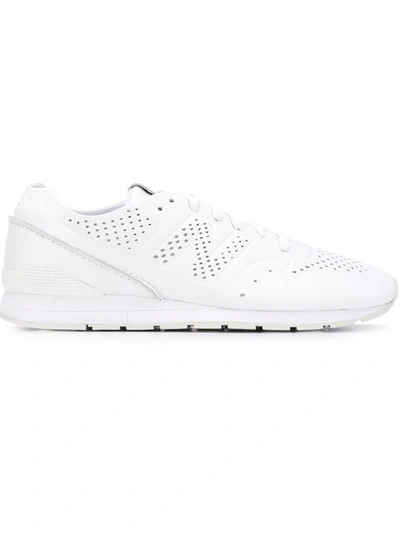 New Balance 996 Perforated Leather Sneakers In White