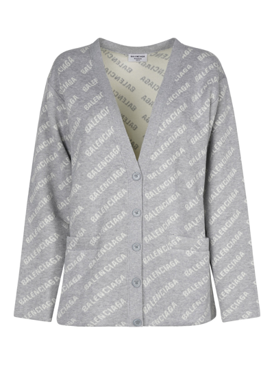 Shop Balenciaga Cardigan Clothing In Grey