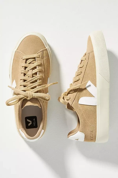 Shop Veja Campo Leather Sneakers In Beige