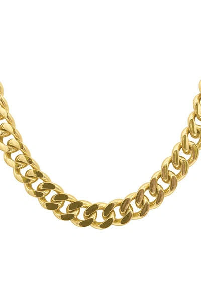 Shop Adornia Water Resistant 14k Gold Plated Curb Chain Necklace In Yellow