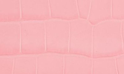 Shop Balenciaga Extra Small Hourglass Croc Embossed Leather Top Handle Bag In Sweet Pink