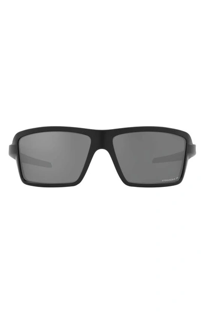 Oakley 63mm Polarized Oversize Rectangular Sunglasses In Matte Black