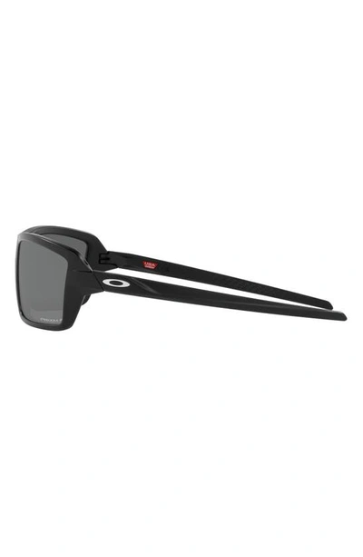 Oakley 63mm Polarized Oversize Rectangular Sunglasses In Matte Black
