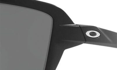 Oakley 63mm Polarized Oversize Rectangular Sunglasses In Matte Black