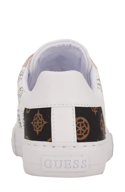 Shop Guess Loven Low Top Sneaker In White Luna/ Shell Pink