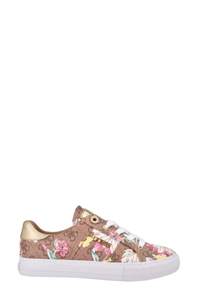 Shop Guess Loven Low Top Sneaker In Brown Multi