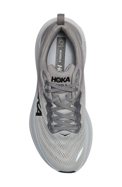 Shop Hoka Bondi 8 Running Shoe In Sharkskin / Harbor Mist