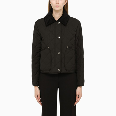 Shop Burberry Black Quilted Jacket