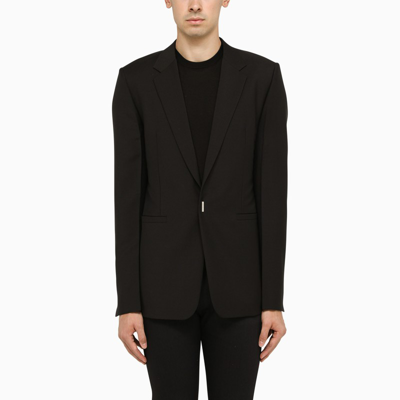 Shop Givenchy Black Wool Blend Single-breasted Jacket