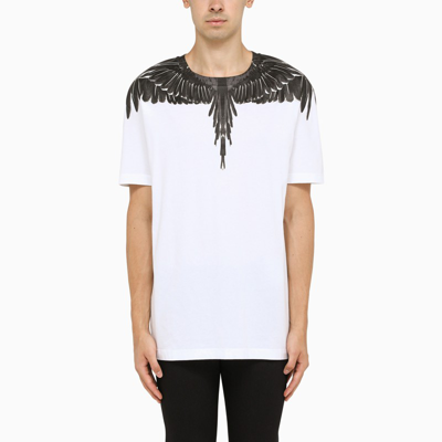 Shop Marcelo Burlon County Of Milan White And Black Wings T-shirt