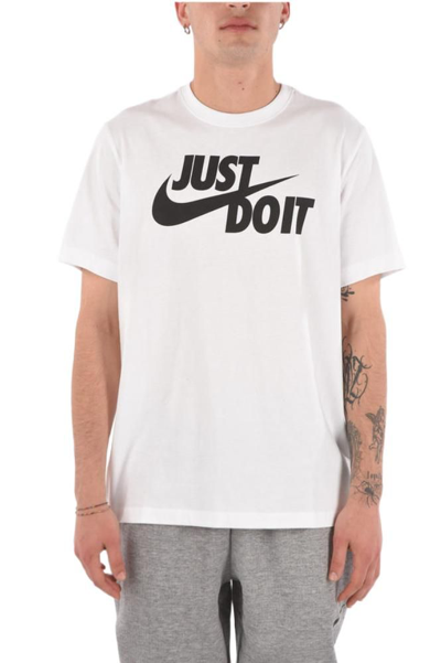 Nike Tall Just Do It Swoosh T-shirt In White In White/black | ModeSens