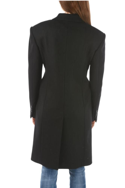 Dsquared2 Woman Coat Black Size 10 Virgin Wool, Polyamide, Elastane In Black