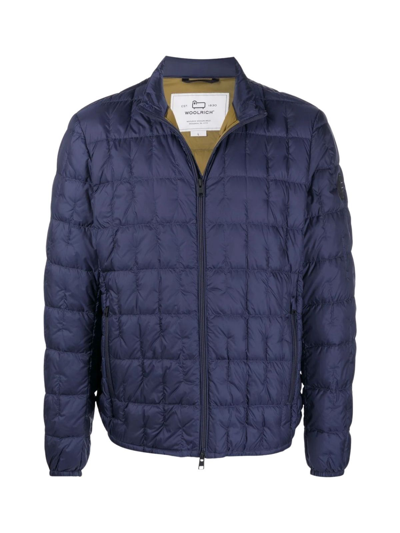 Shop Woolrich Men's Blue Other Materials Outerwear Jacket