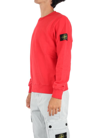 Shop Stone Island Men's Red Other Materials Sweatshirt