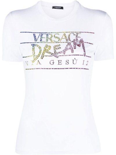 Shop Versace Women's White Other Materials T-shirt