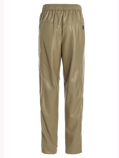 Shop Low Classic Faux Leather Trousers In Beige