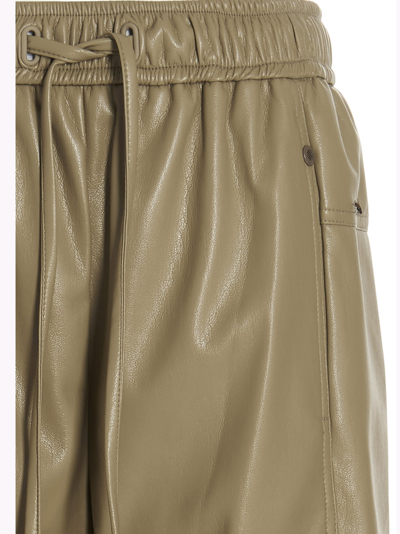 Shop Low Classic Faux Leather Trousers In Beige