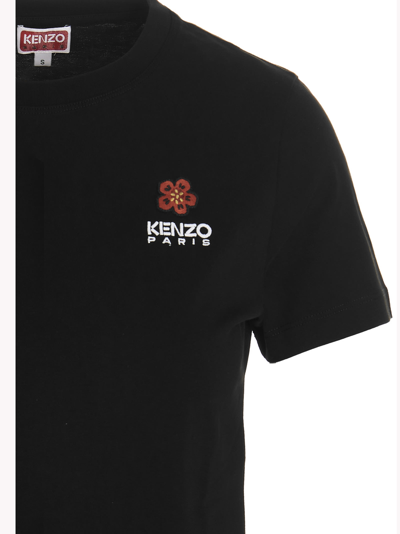 Shop Kenzo Logo Embroidery T-shirt In Black